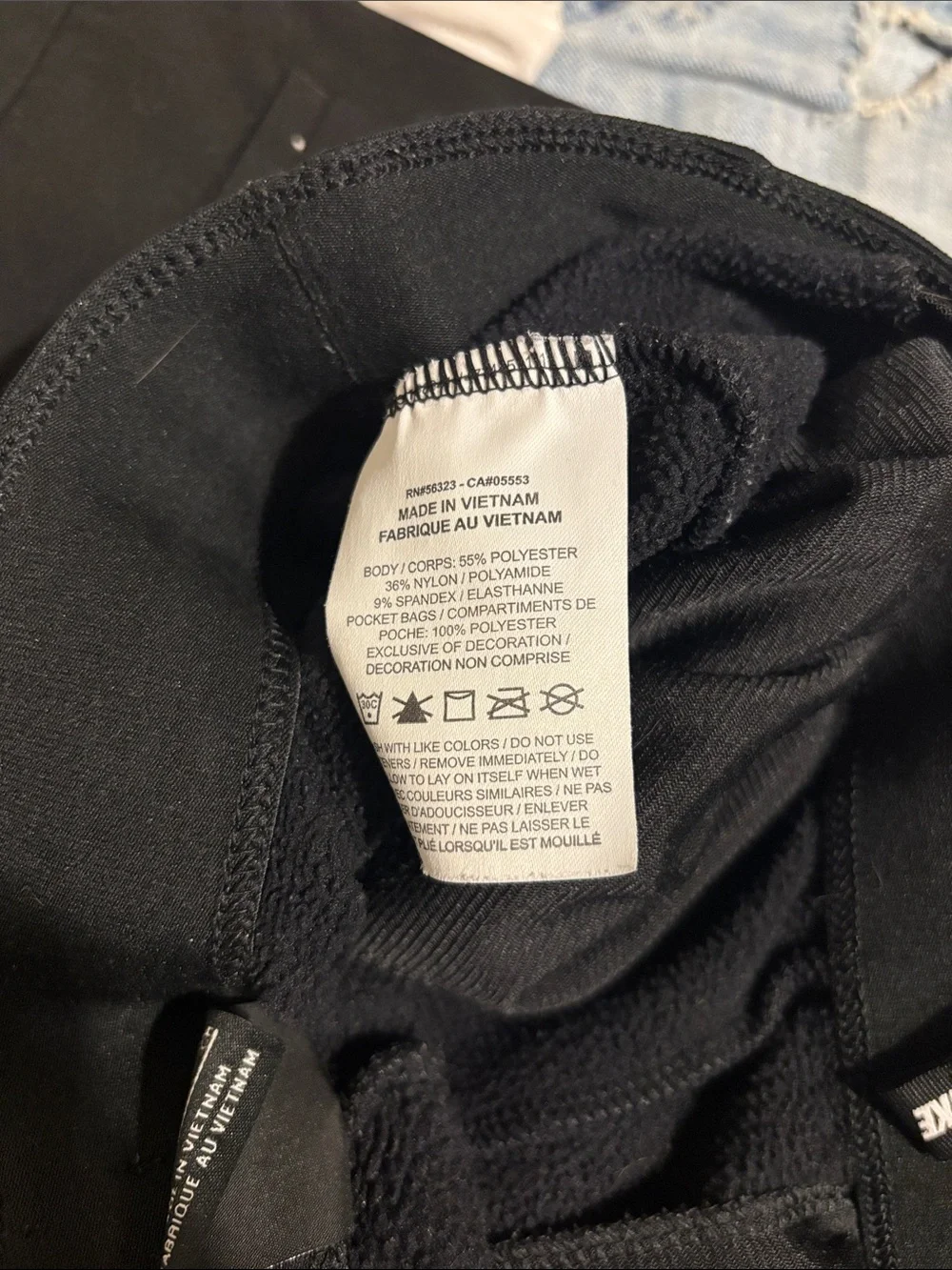 Nike Black Womens Sweatpants with White Swoosh and fleece lining